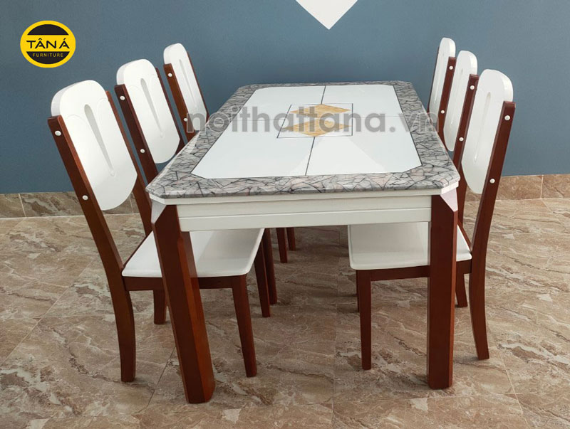 Bộ bàn ăn 6 ghế mặt đá hiện đại giá rẻ tại tphcm