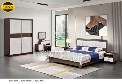 Bộ giường ngủ, bàn trang điểm hiện đại gỗ công nghiệp giá rẻ nhập khẩu đài loan